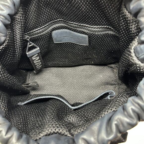 Alexander Wang x H&M Black Leather Drawstring Shoulder Bucket Bag Womens Unisex - Picture 5 of 9